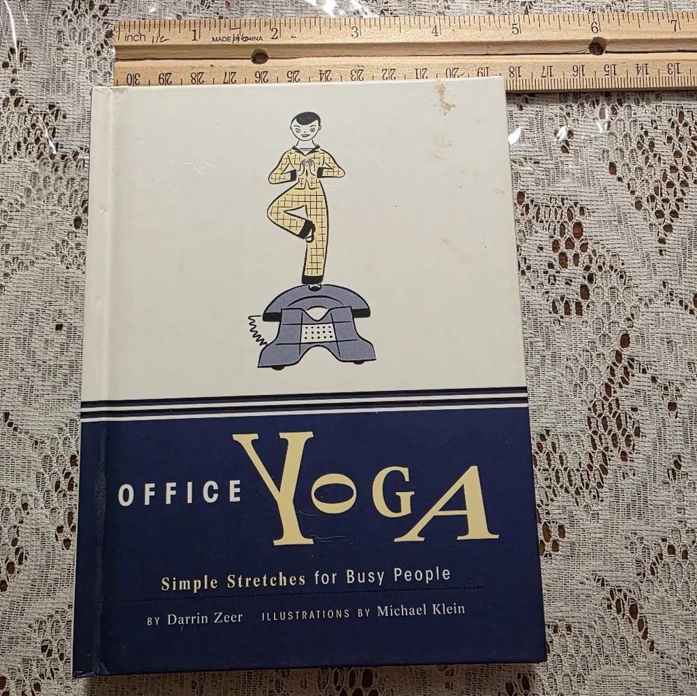 Office Yoga Book - Blue and White Cover By Darrin Zeer